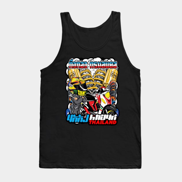 Badass motorcycle engine racing Red rider white Tank Top by Moonwing